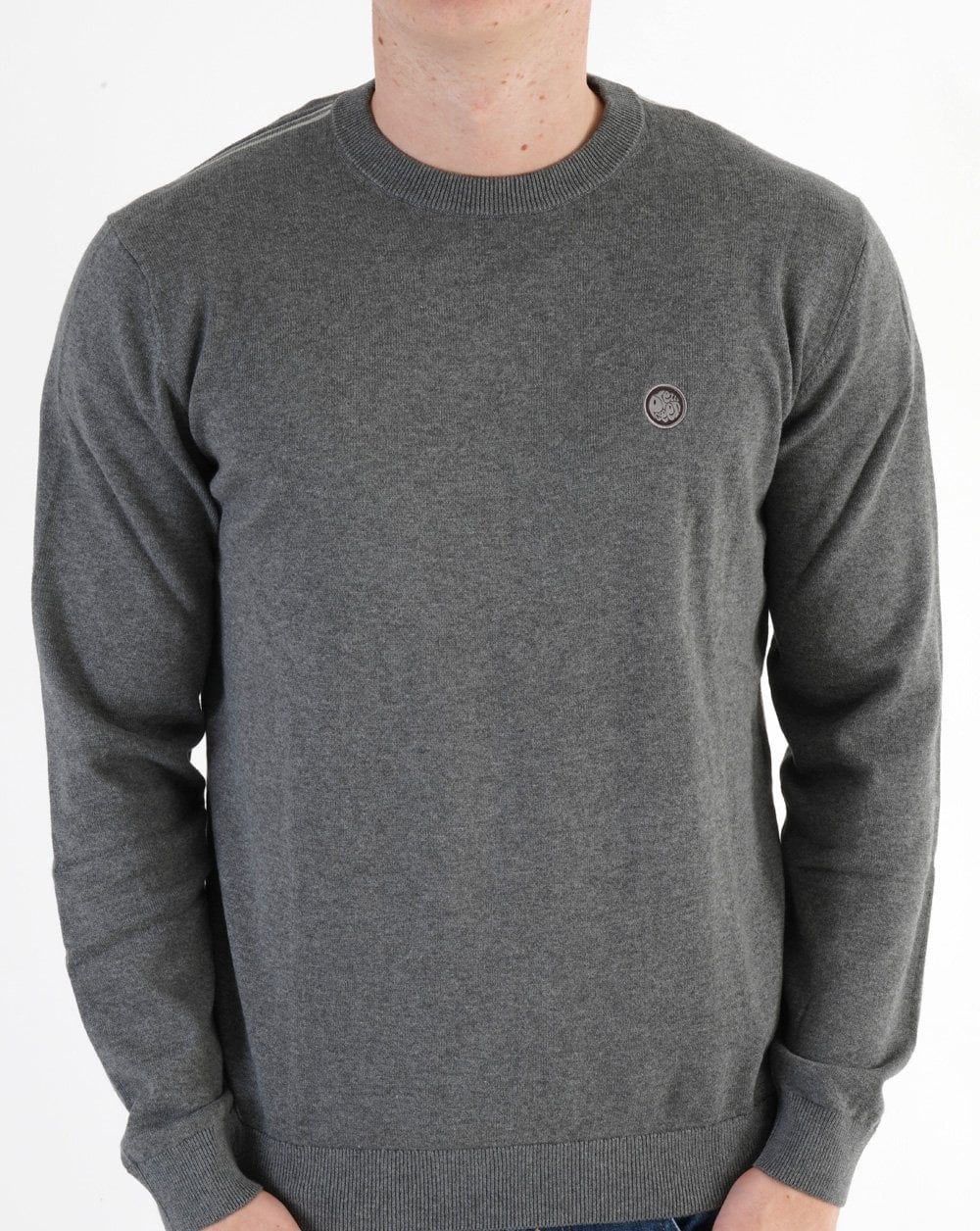 Pretty Green Tipped Knit Jumper Dark Grey - Image 2
