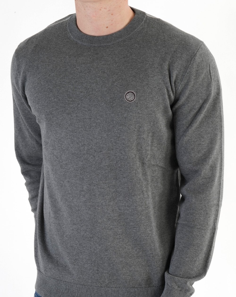 Pretty Green Tipped Knit Jumper Dark Grey - Image 4