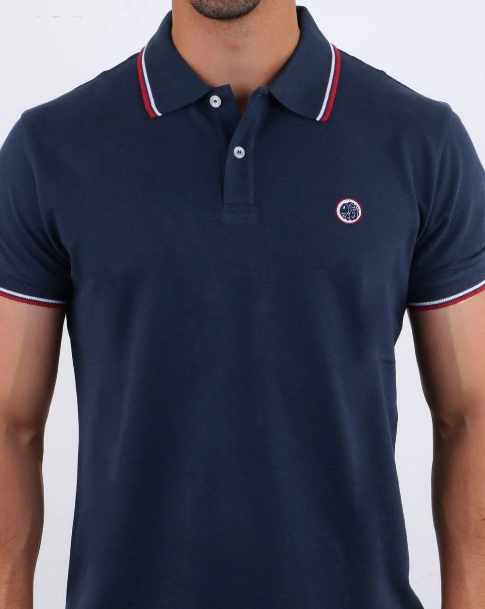 Pretty Green Tipped Polo Shirt Navy - Image 4