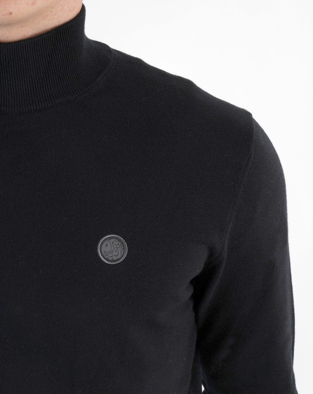 Pretty Green Turtle Neck Knitted Jumper Black - Image 3