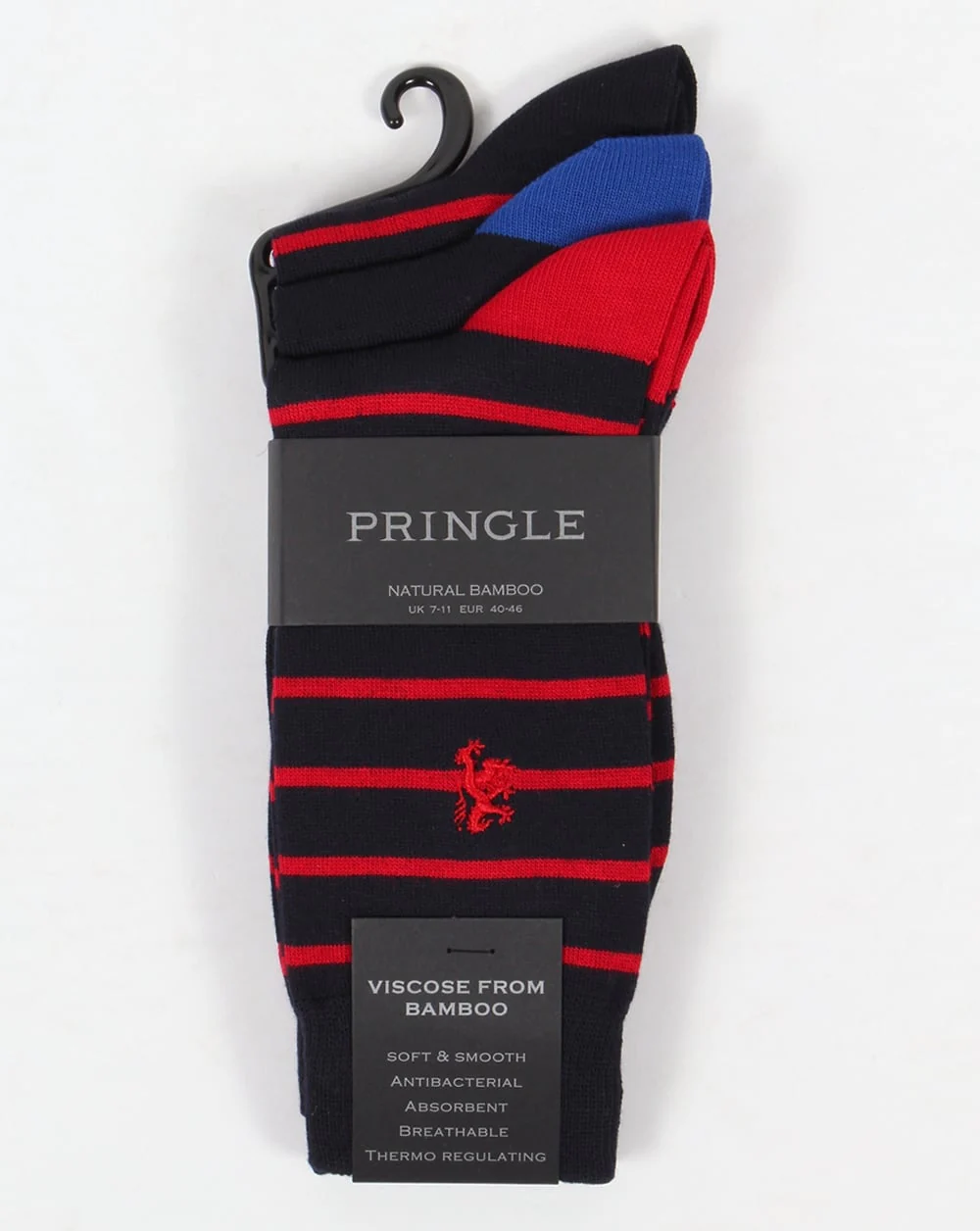 Pringle Bamboo Thin Stripe Socks Navy