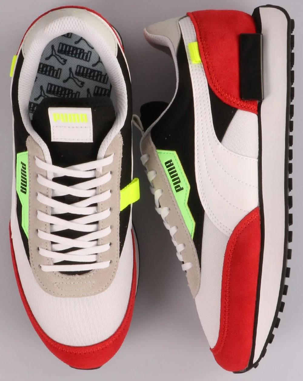 Puma Future Rider Retro Trainers White/Red/Black - Image 2