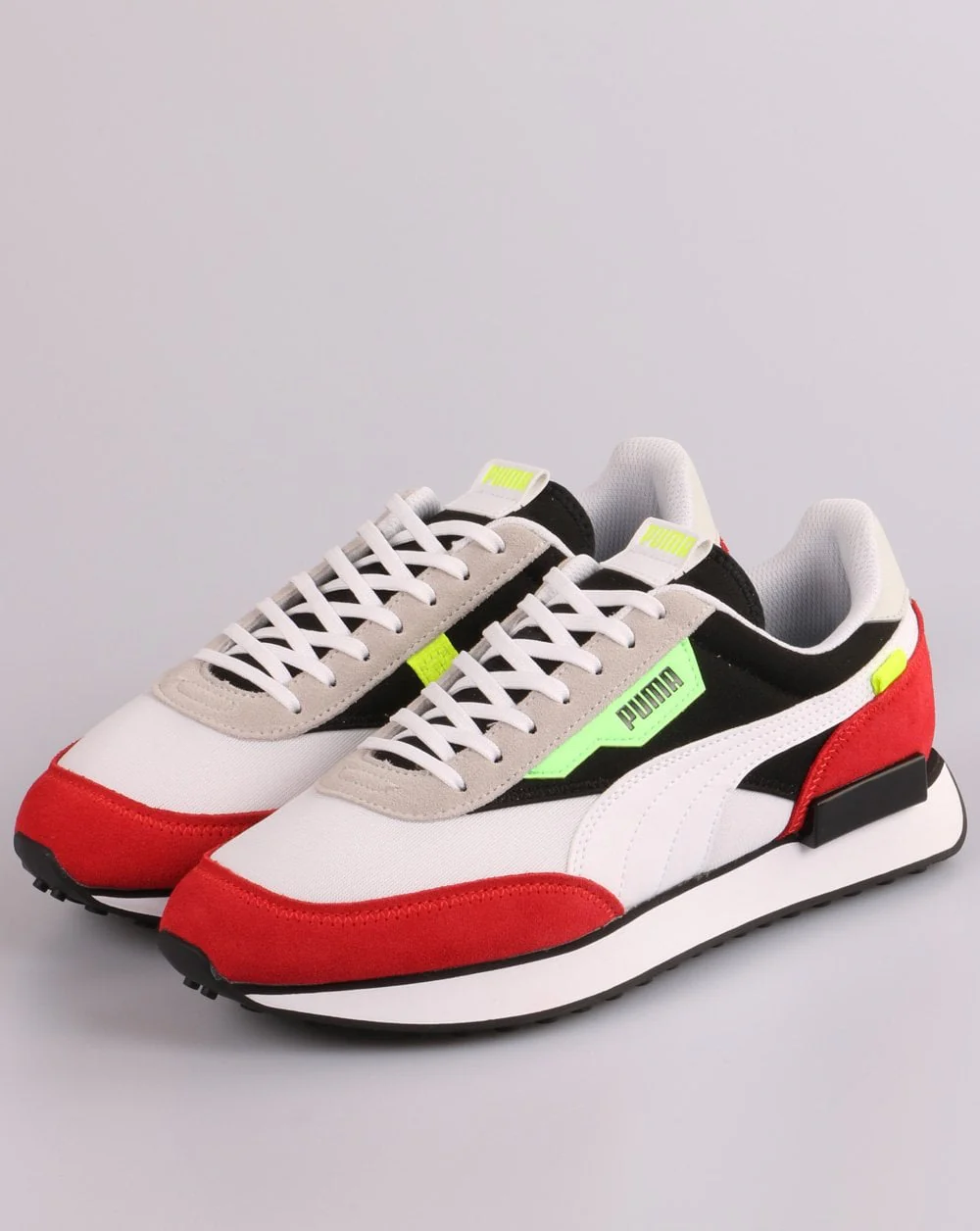 Puma Future Rider Retro Trainers White/Red/Black - Image 3