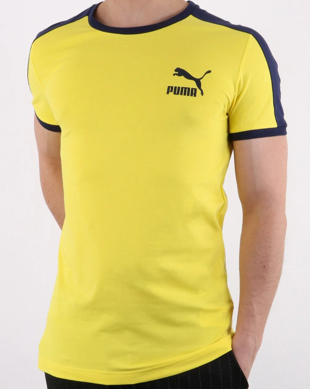 Puma Iconic T7 Slim T-shirt Yellow - Image 2