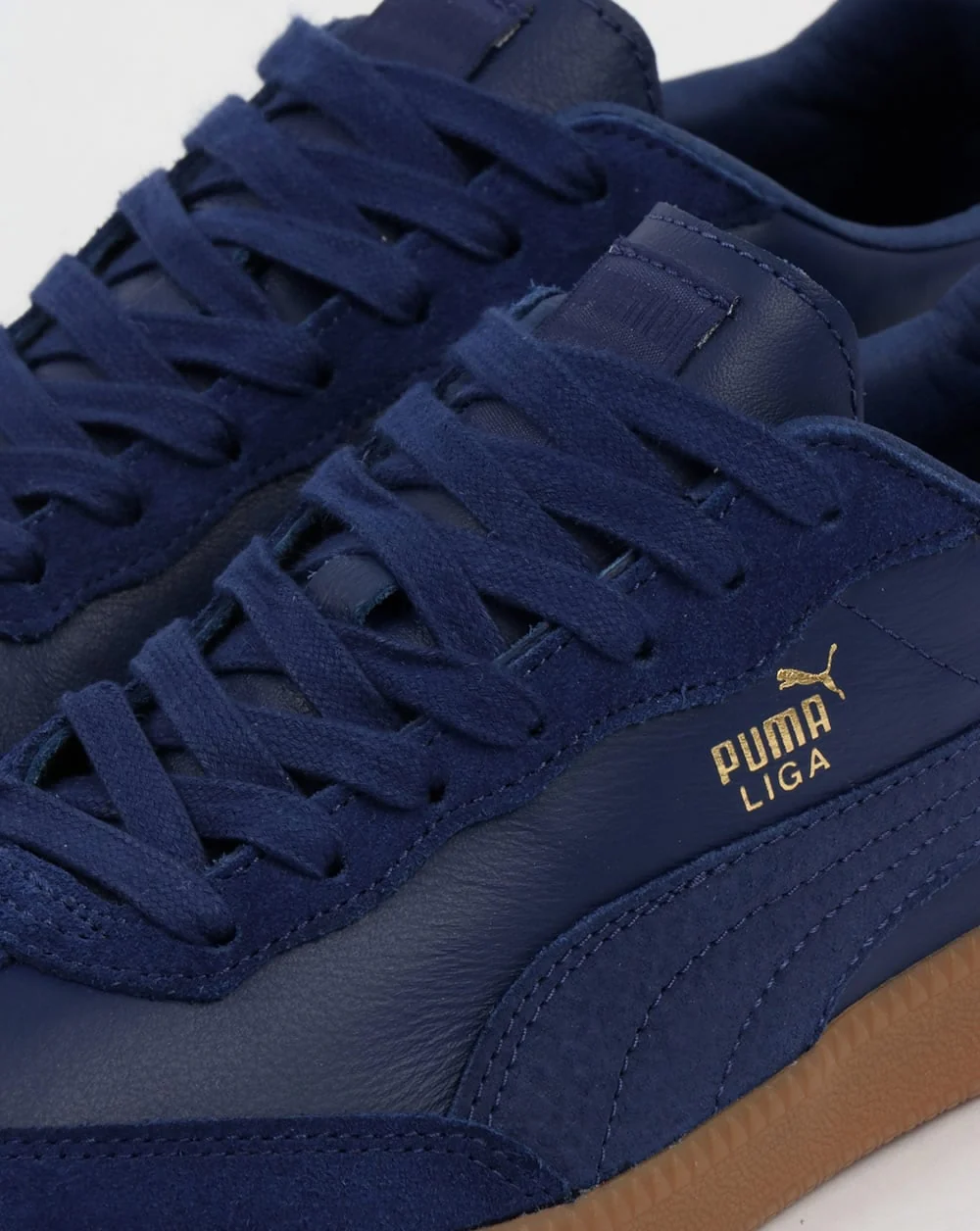 Puma Liga Leather Trainers Blue - Image 4