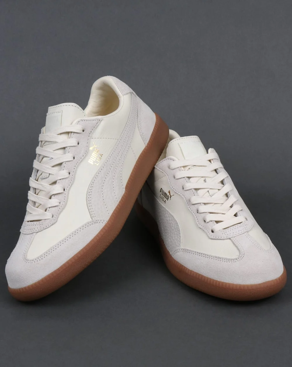 Puma Liga Leather Trainers Whisper White - Image 3