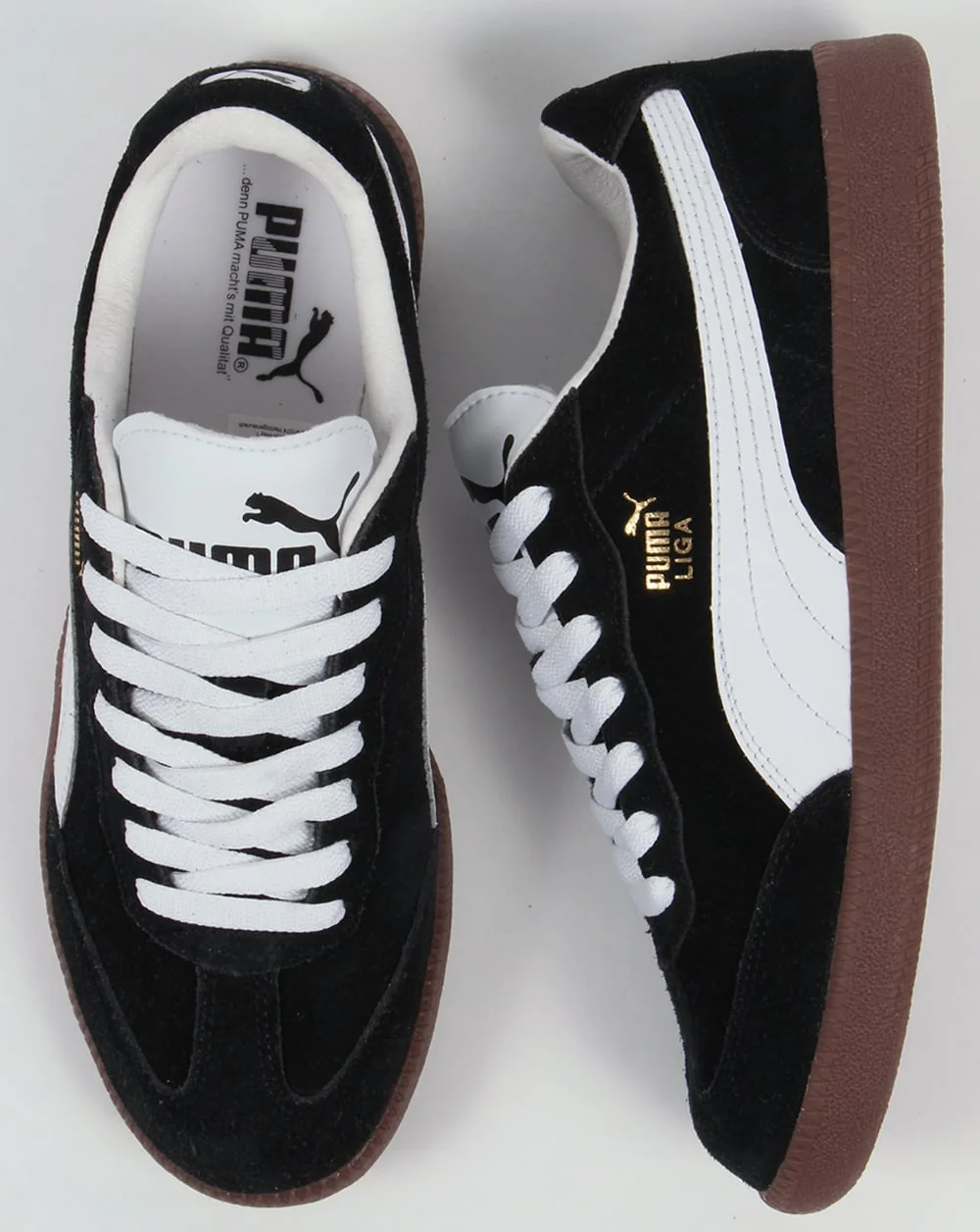 Puma Liga Suede Trainers Black/White - Image 3