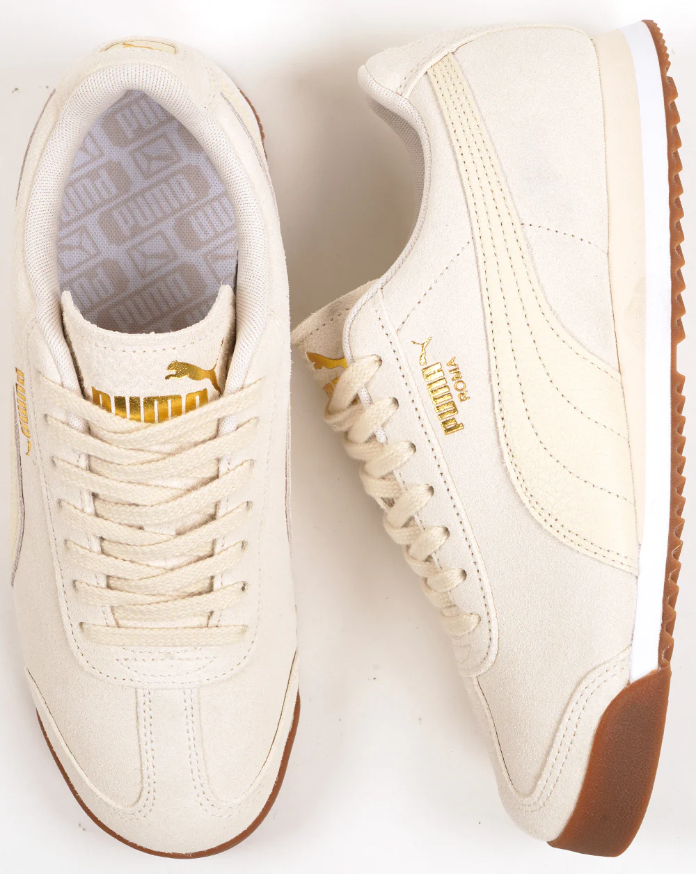 Puma Roma Suede Trainers Off White - Image 5