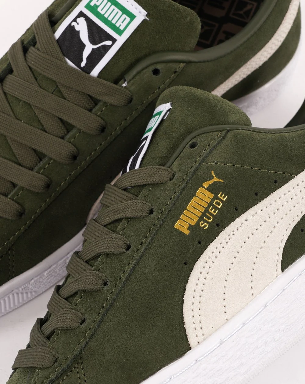 Puma Suede Classic Trainer Olive /White - Image 4