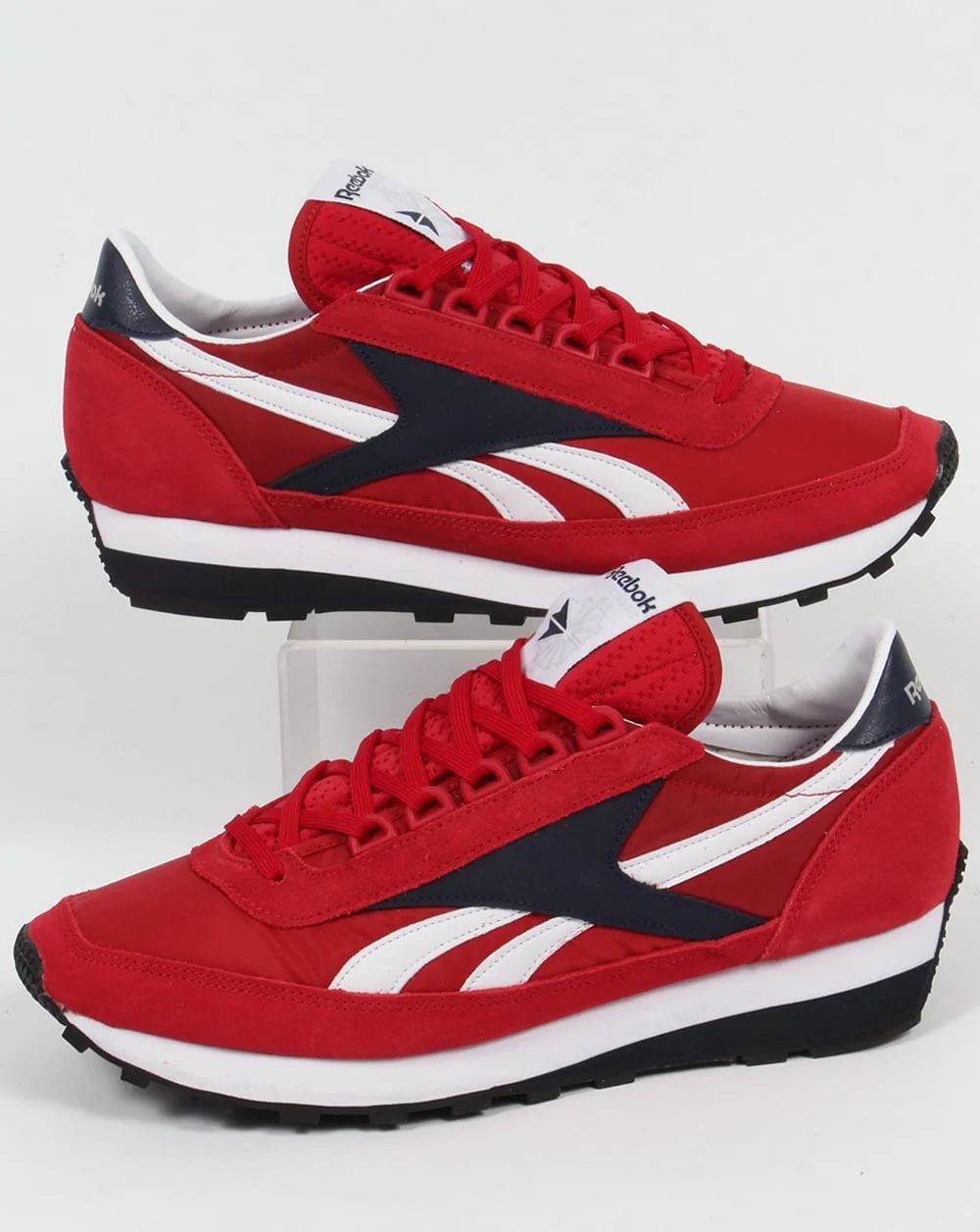 Reebok Aztec Retro Trainers Flash Red/Navy