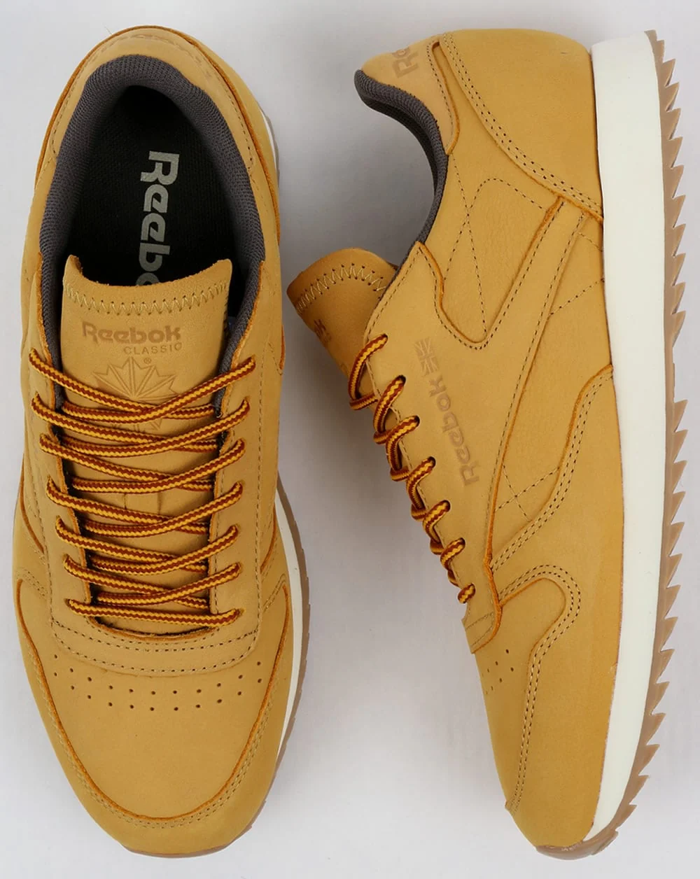 Reebok Classic Leather Rippler Trainers Golden Harvest/Grey - Image 2