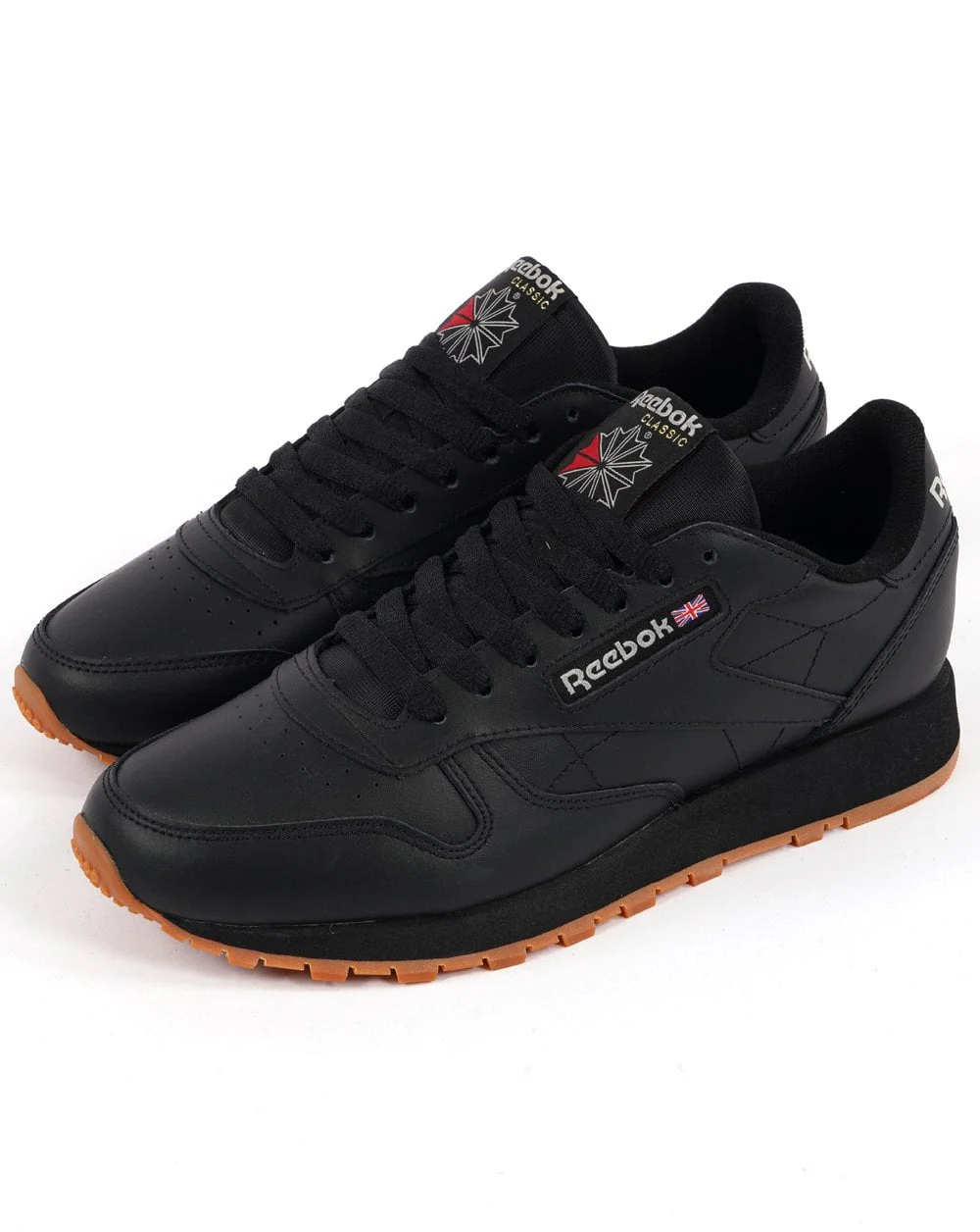 Reebok Classic Leather Trainers Black/Gum - Image 2