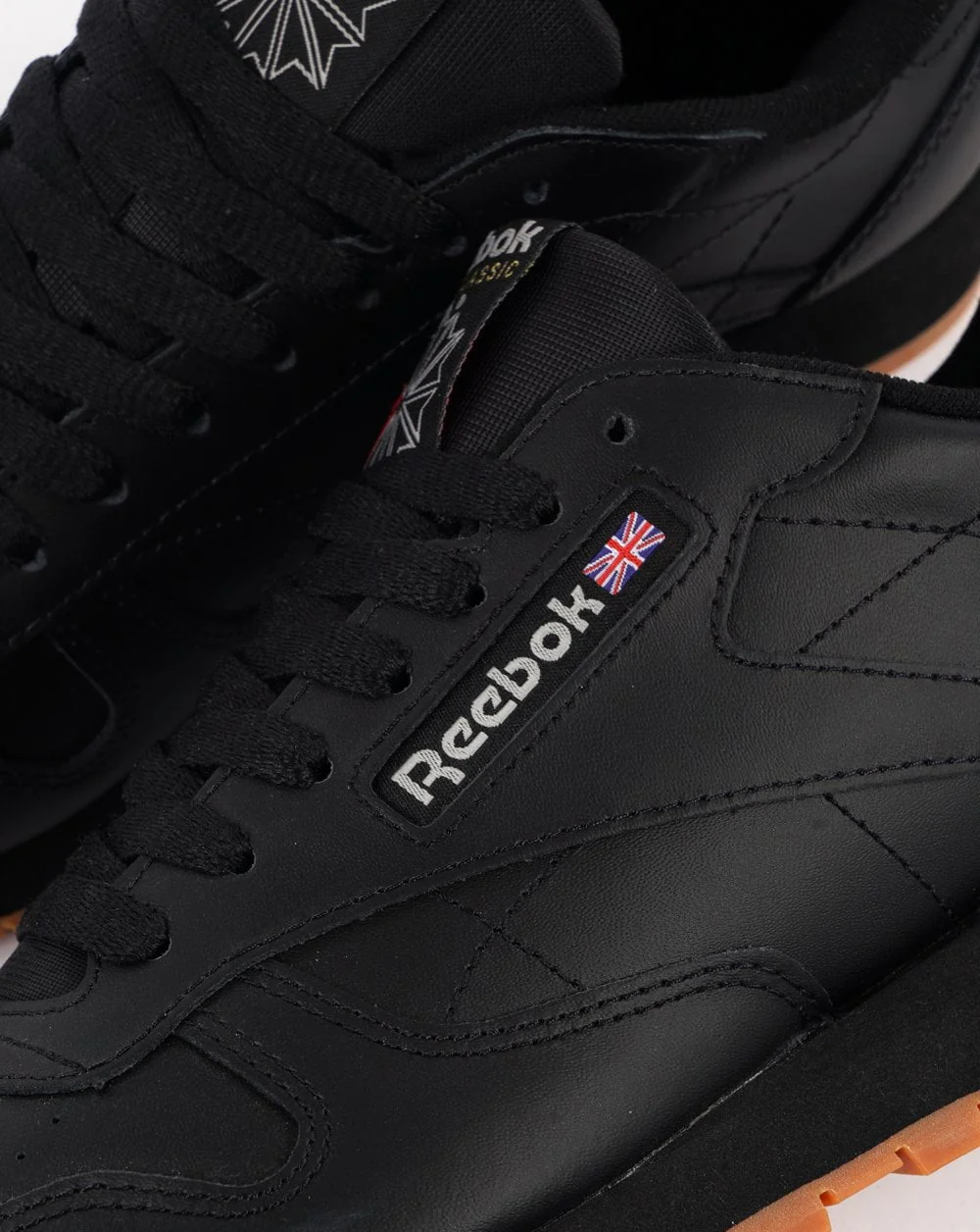 Reebok Classic Leather Trainers Black/Gum - Image 3
