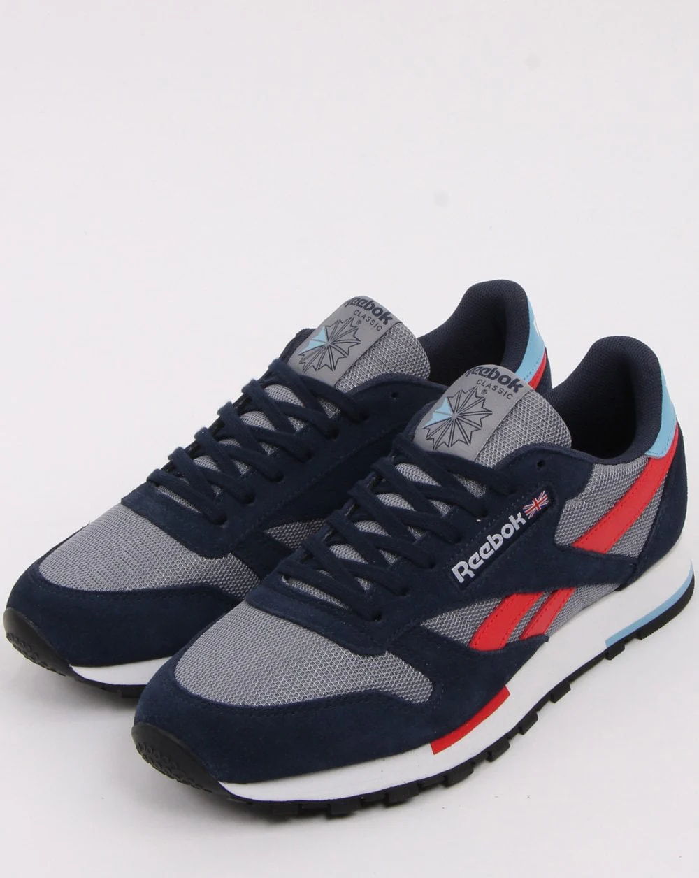 Reebok Classic Leather Trainers Grey/navy - Image 3