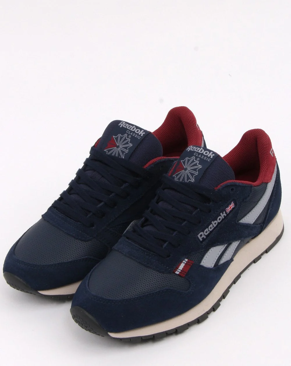 Reebok Classic Leather Trainers Navy/red - Image 3