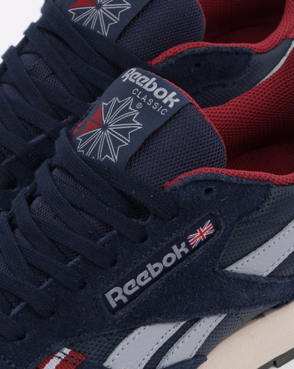 Reebok Classic Leather Trainers Navy/red - Image 4