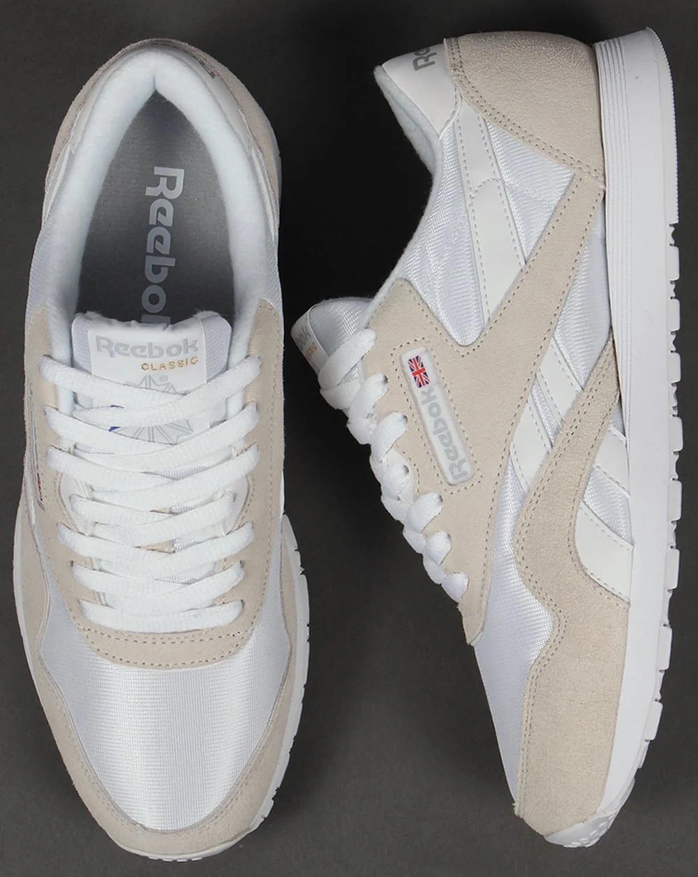 Reebok Classic Nylon Trainers White/Light Grey - Image 3