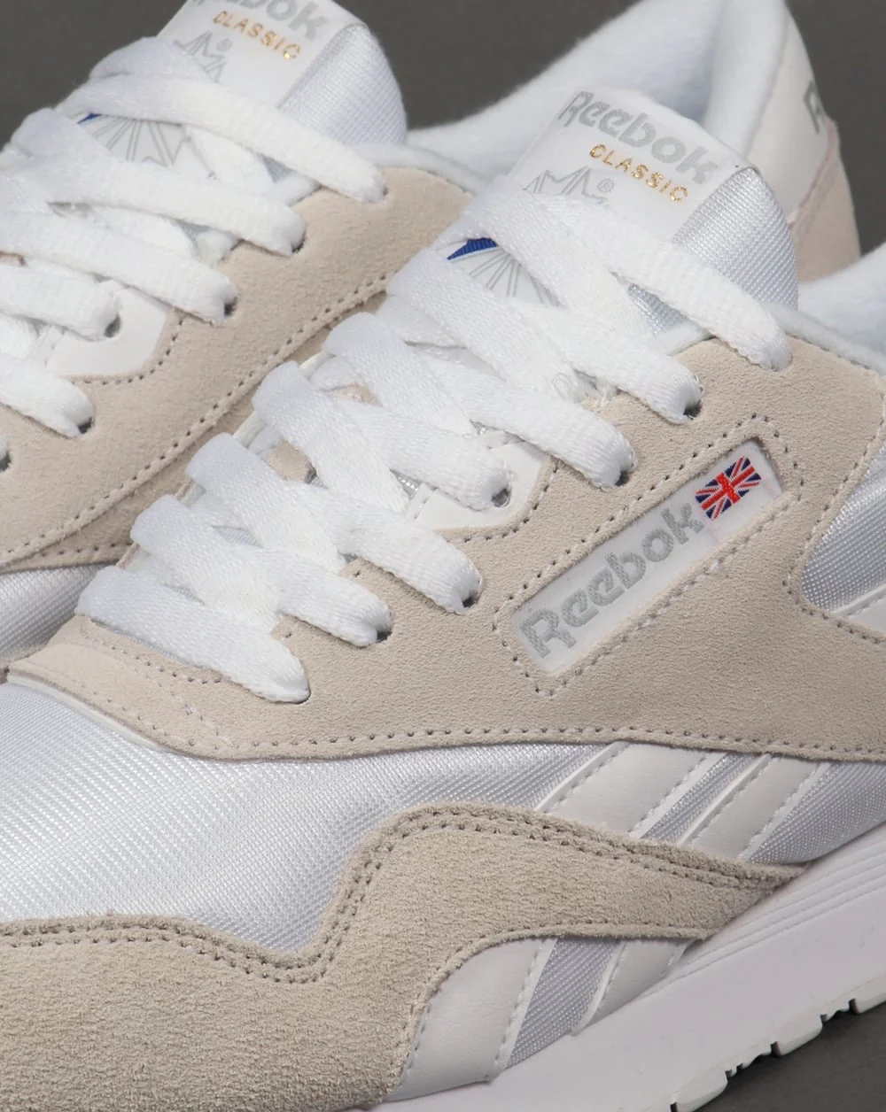 Reebok Classic Nylon Trainers White/Light Grey - Image 4