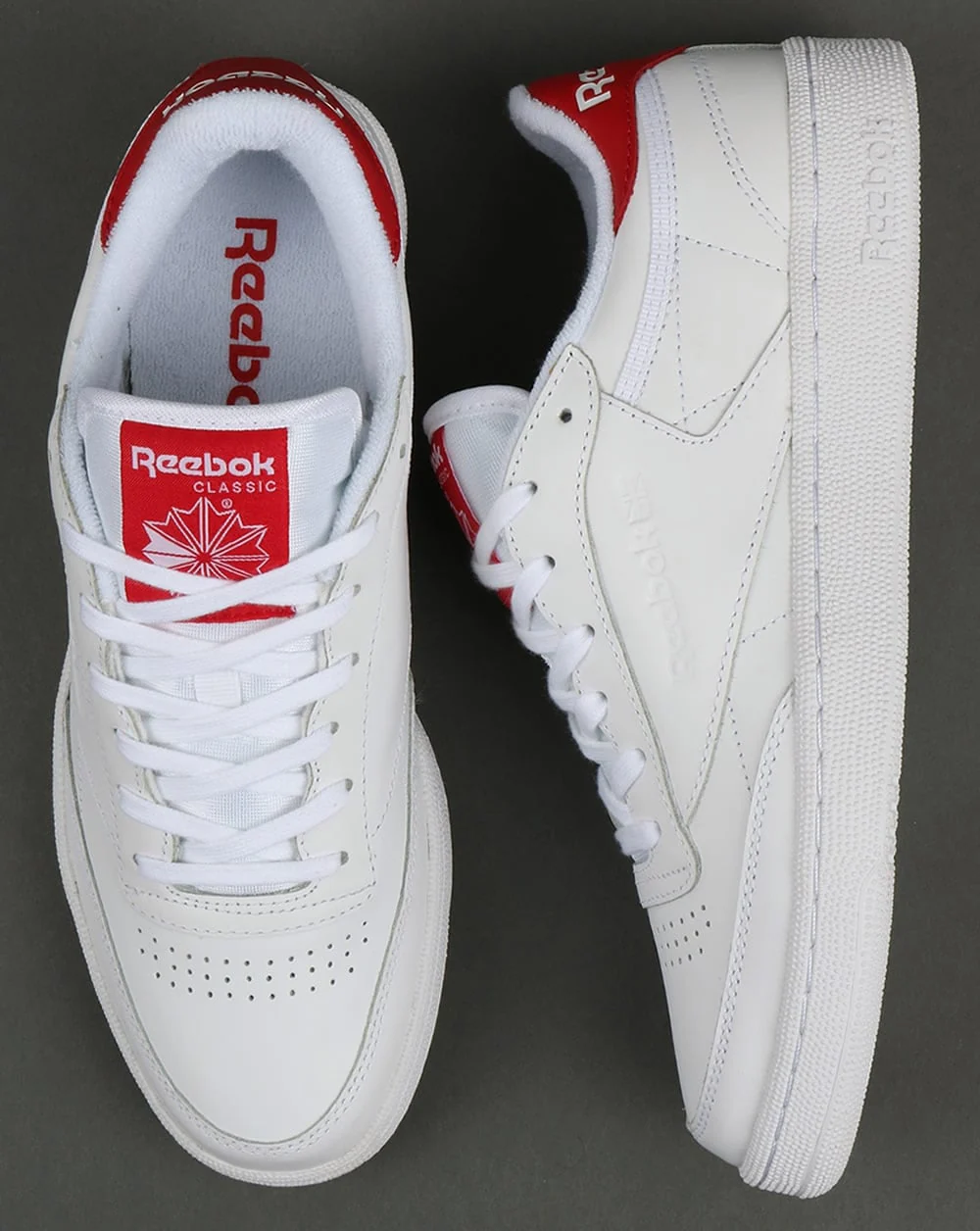 Reebok Club C 85 Retro Trainers White/Red - Image 2