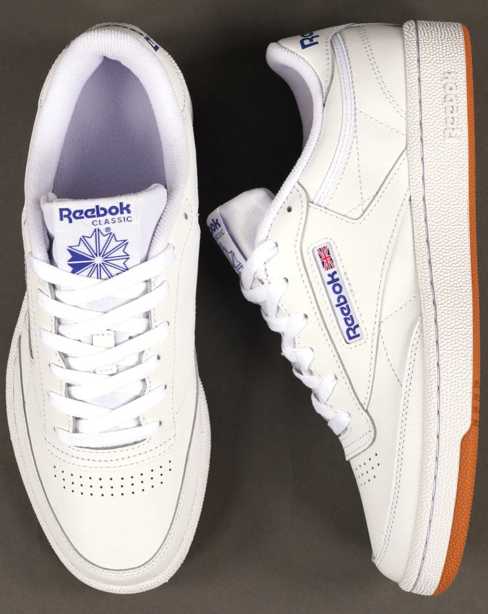 Reebok Club C 85 Trainers White/Royal/Gum - Image 4