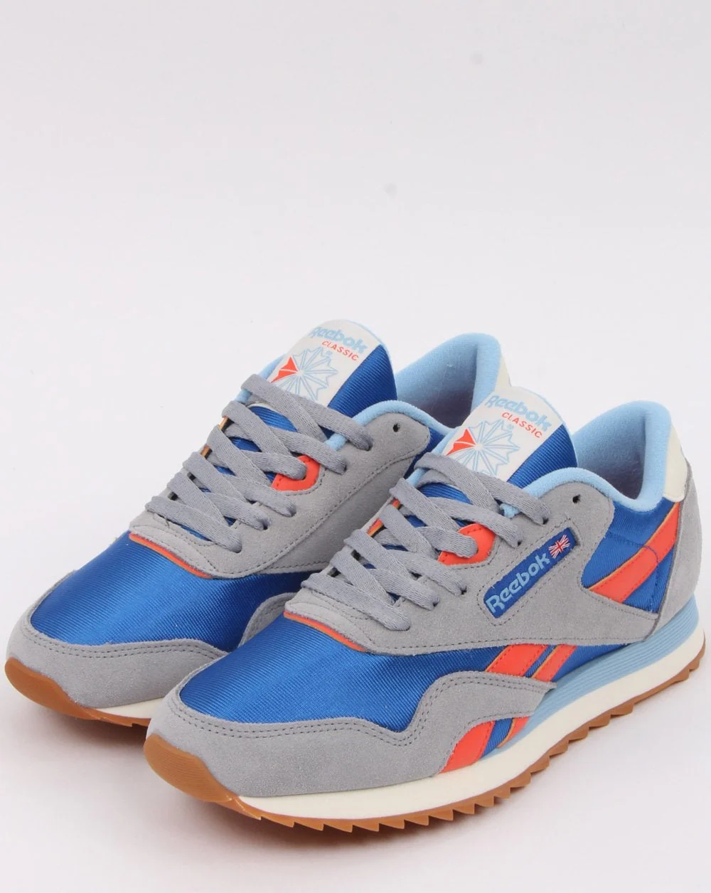 Reebok Nylon Ripple Trainers Blue/Grey/Red - Image 2