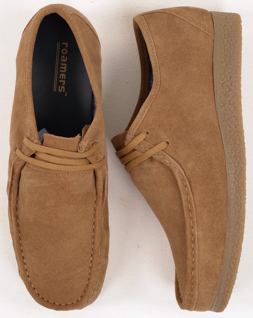 Roamers Brit Pop Suede Shoes Tan - Image 3