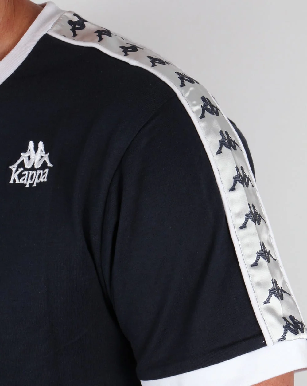 Robe Di Kappa Logo Ringer Taping T-shirt Navy - Image 3