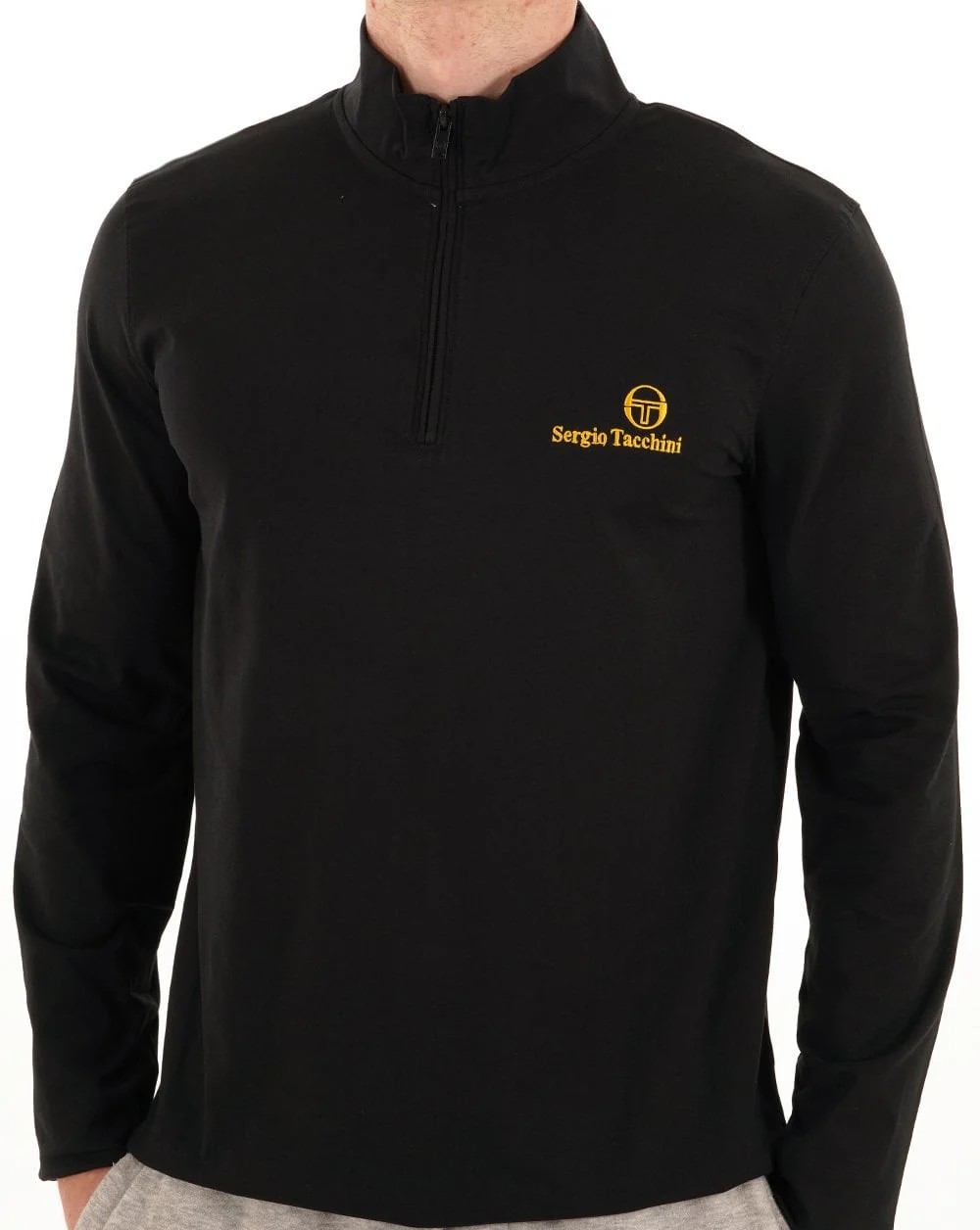 Sergio Tacchini 1/4 Zip Top Black - Image 2