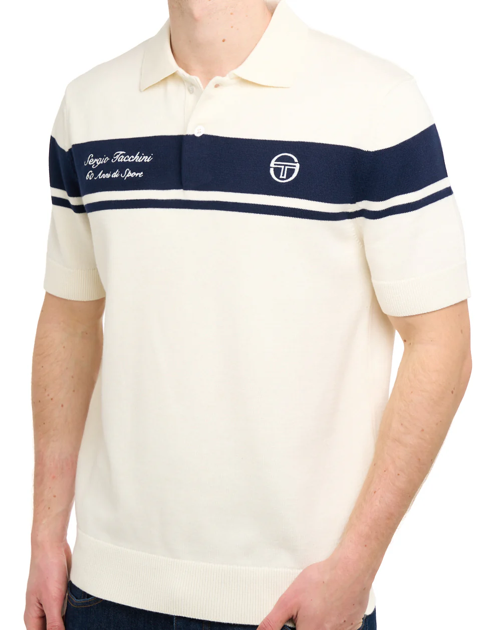 Sergio Tacchini 60th Anniversary Polo Shirt Box Gardenia/Navy - Image 3
