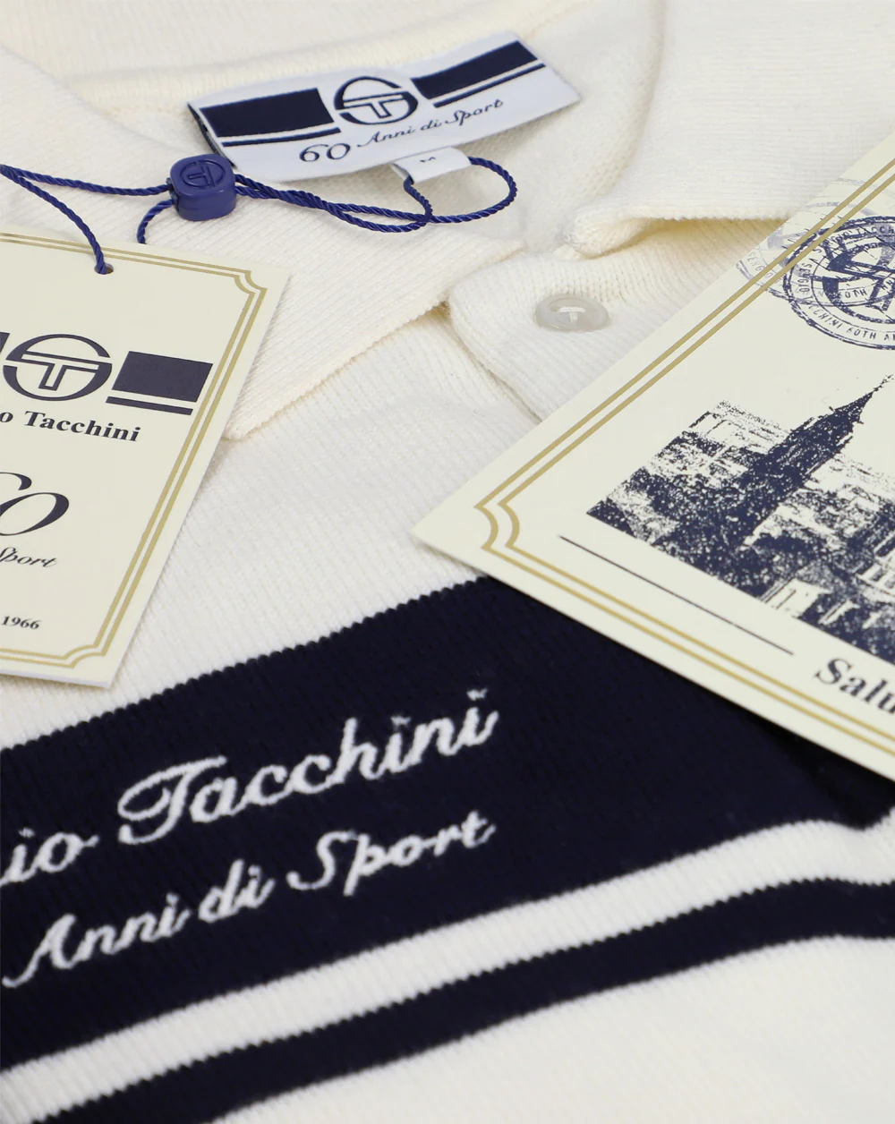 Sergio Tacchini 60th Anniversary Polo Shirt Box Gardenia/Navy - Image 5