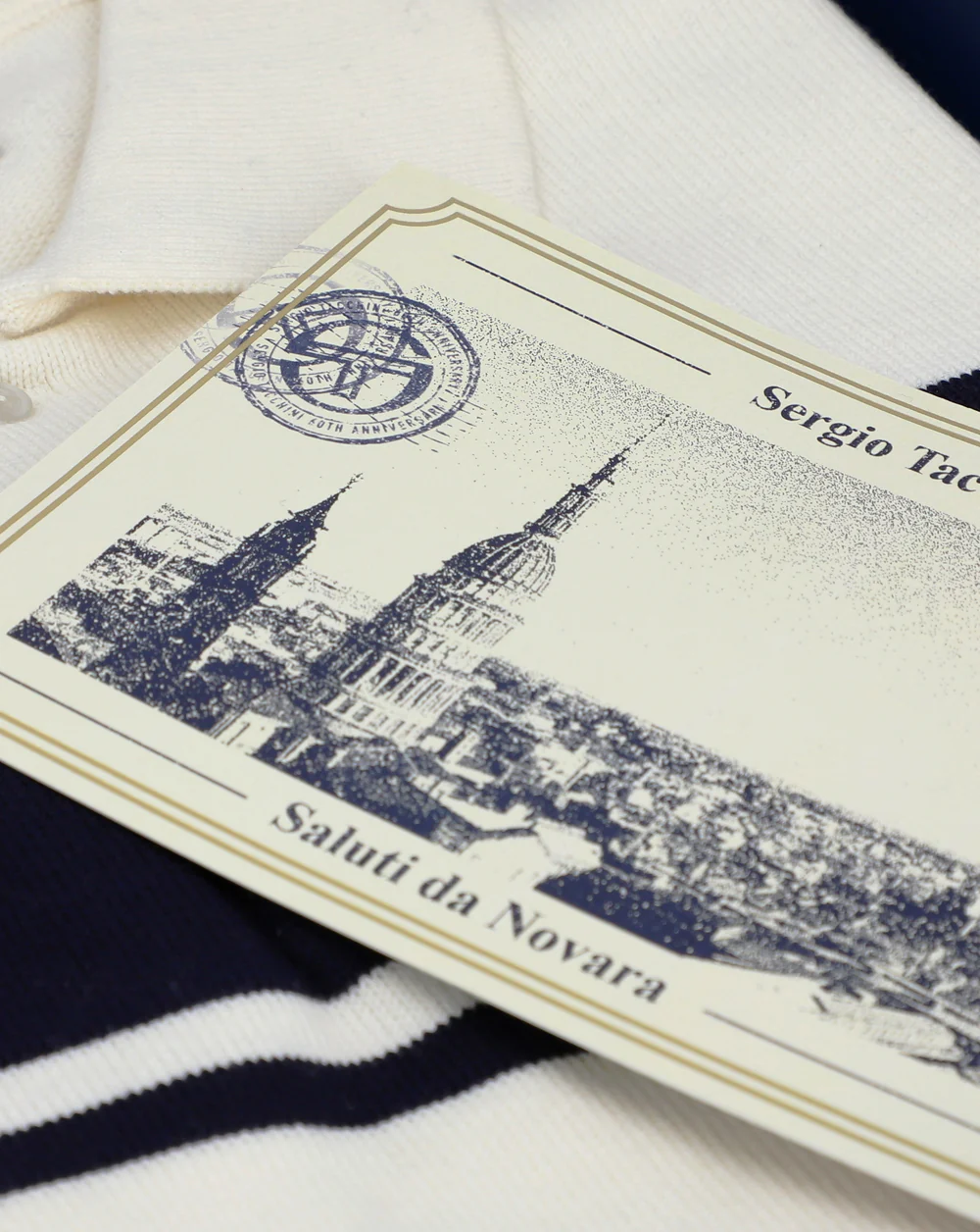 Sergio Tacchini 60th Anniversary Polo Shirt Box Gardenia/Navy - Image 6