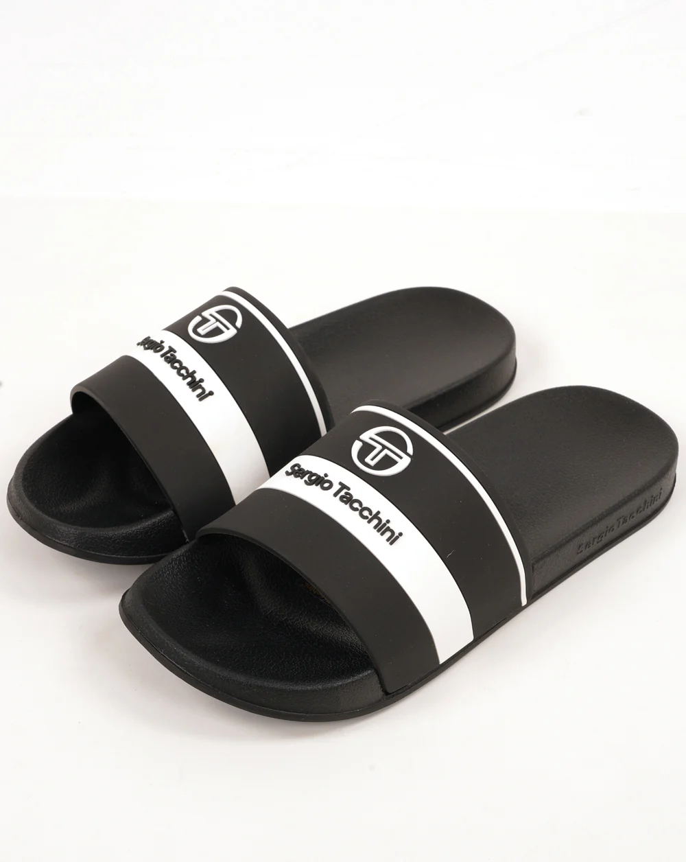 Sergio Tacchini Caspio Pool Sliders Black/White