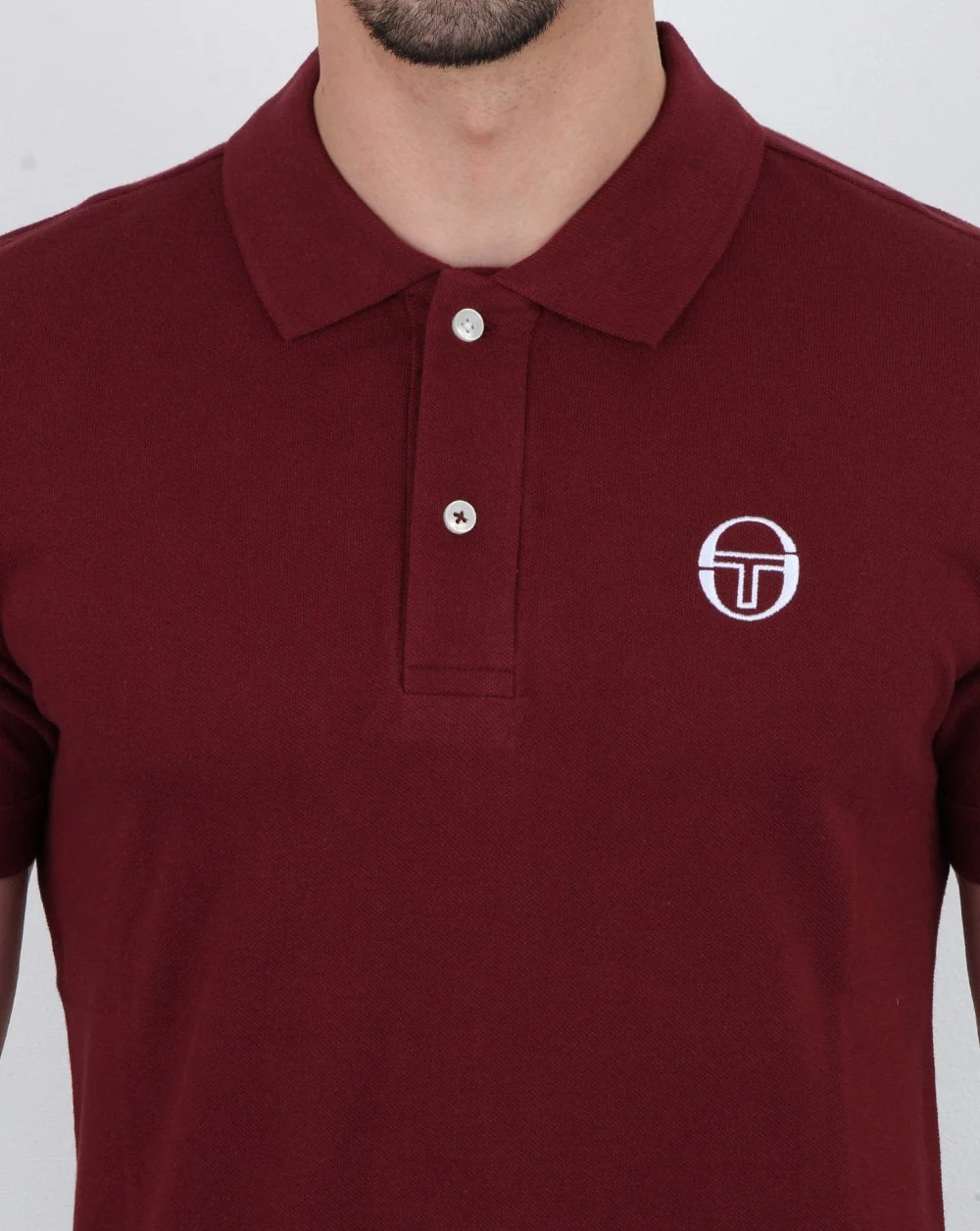 Sergio Tacchini Classic Polo Shirt Bordeaux/White - Image 4