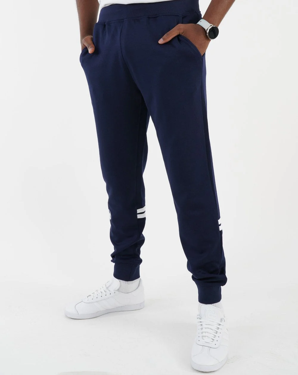 Sergio Tacchini Cuffed Track Pants Navy Blue - Image 2