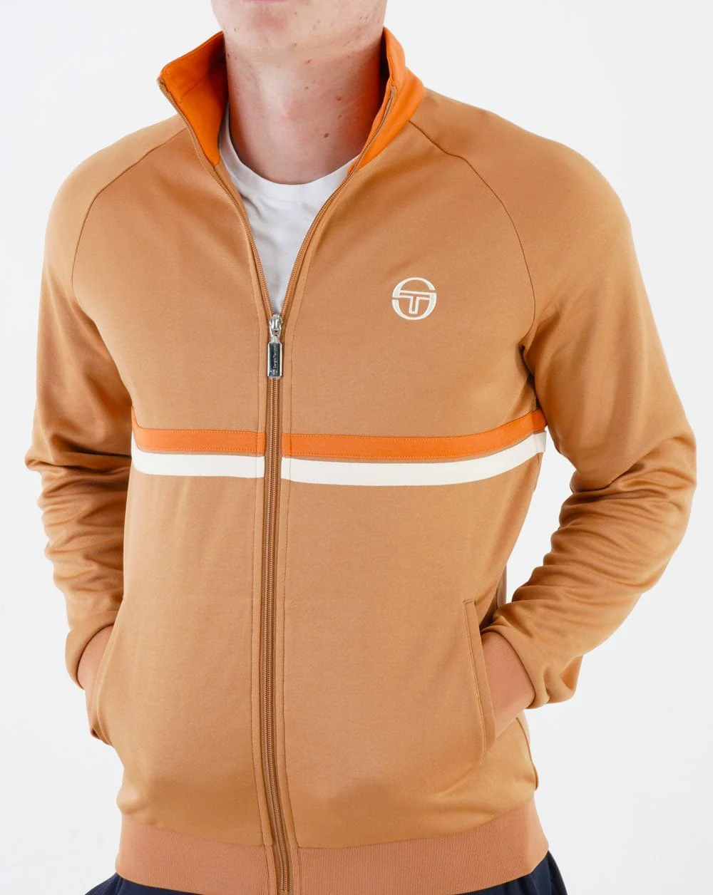 Sergio Tacchini Dallas Track Top Almond/Dark Orange - Image 4