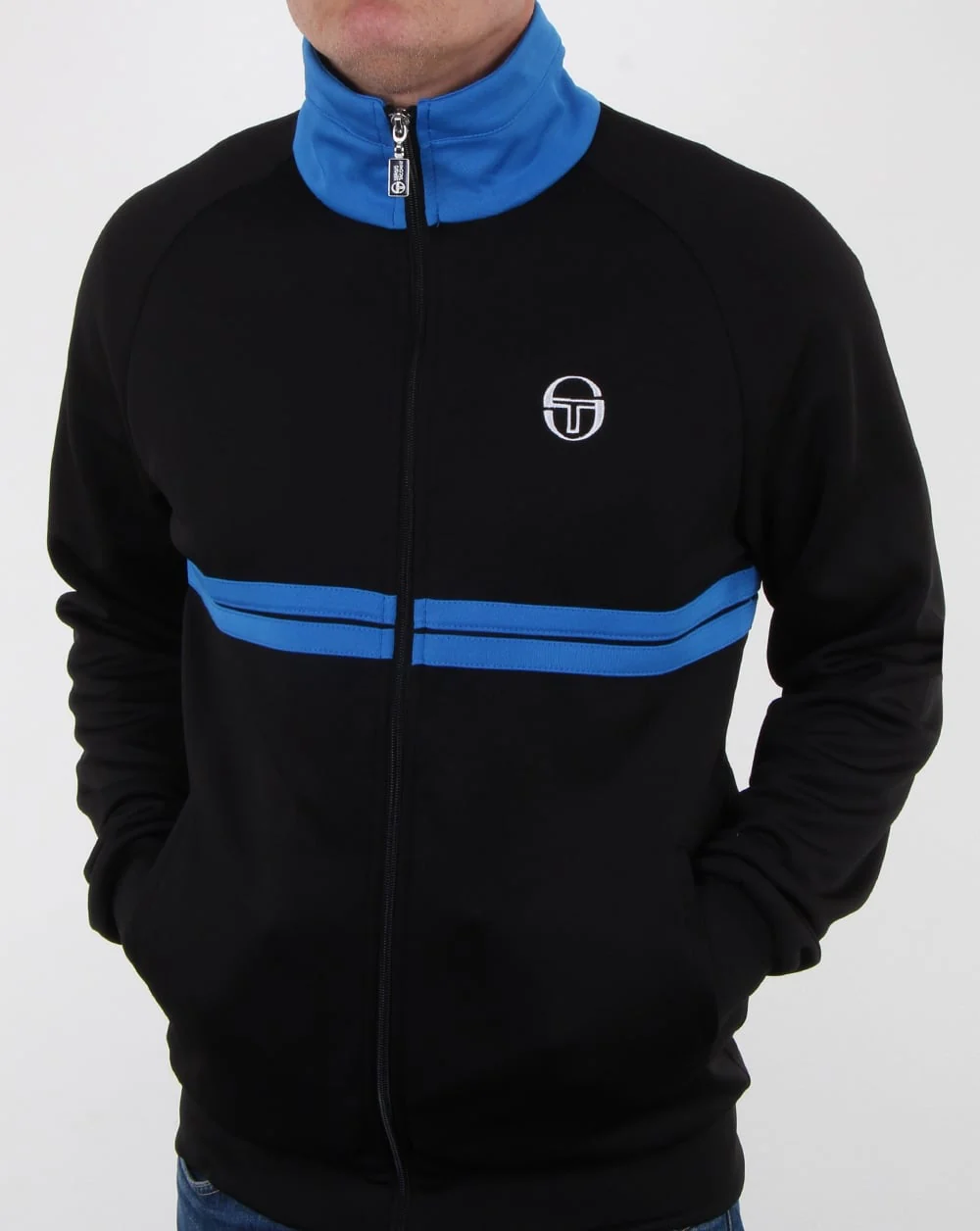 Sergio Tacchini Dallas Track Top Black/royal Blue - Image 3