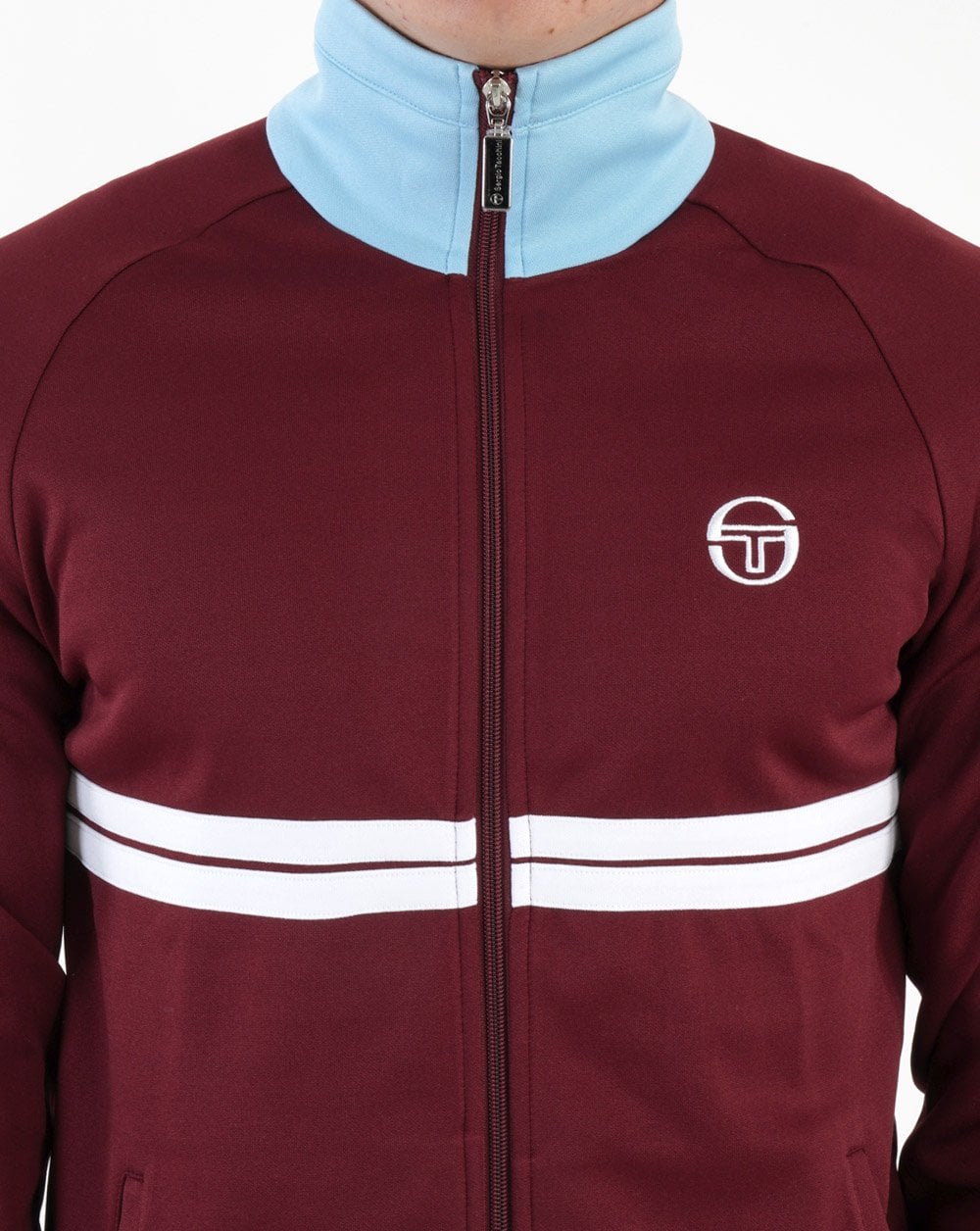 Sergio Tacchini Dallas Track Top Claret/Sky - Image 3