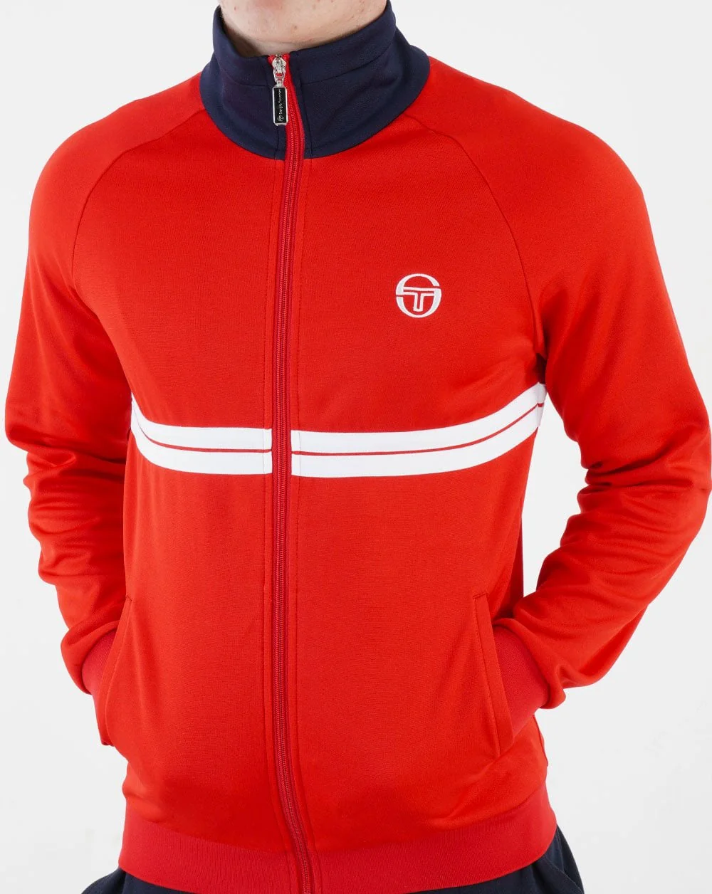 Sergio Tacchini Dallas Track Top Dark Red/Navy/White - Image 3
