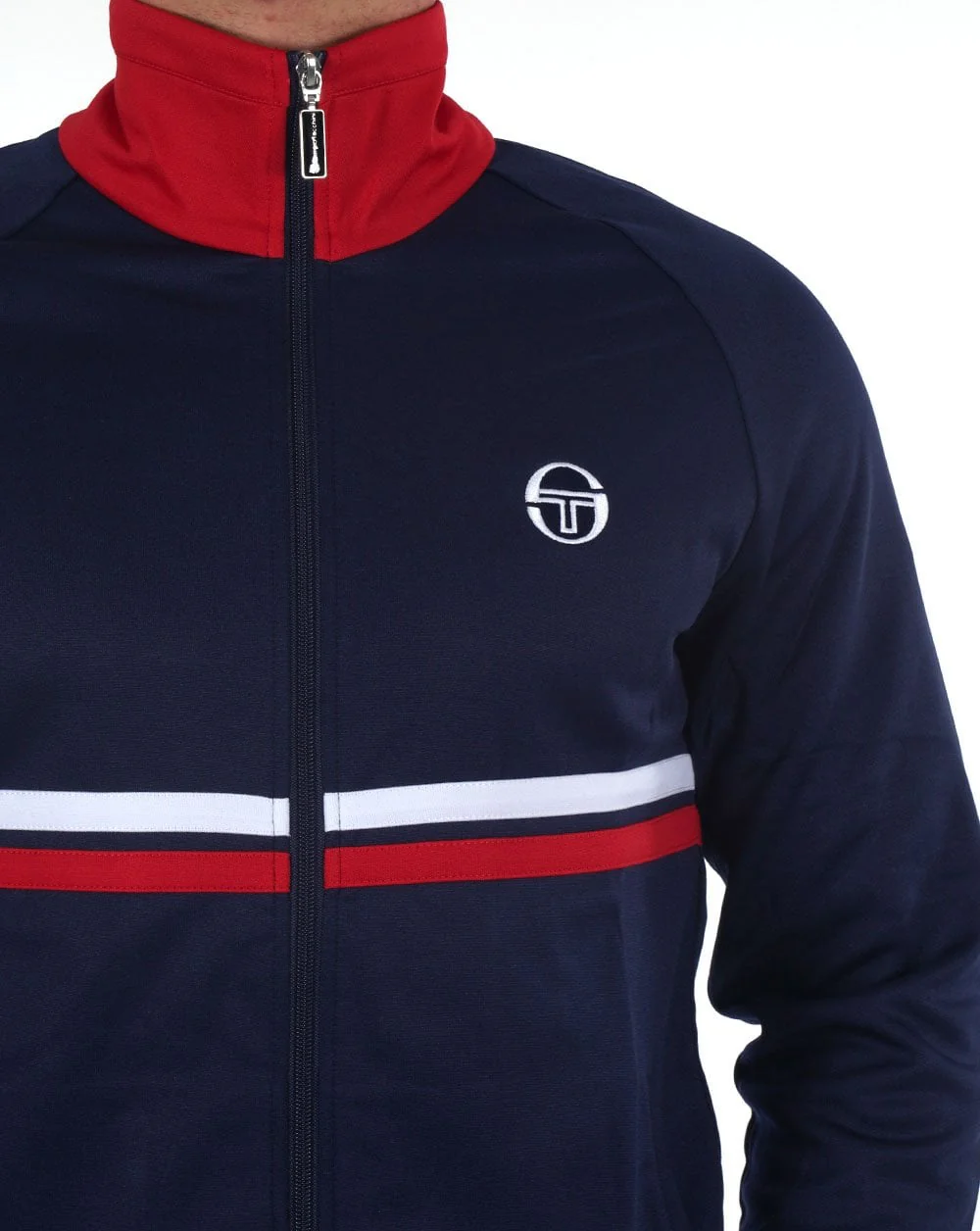 Sergio Tacchini Dallas Track Top Navy/Red Stripe - Image 2