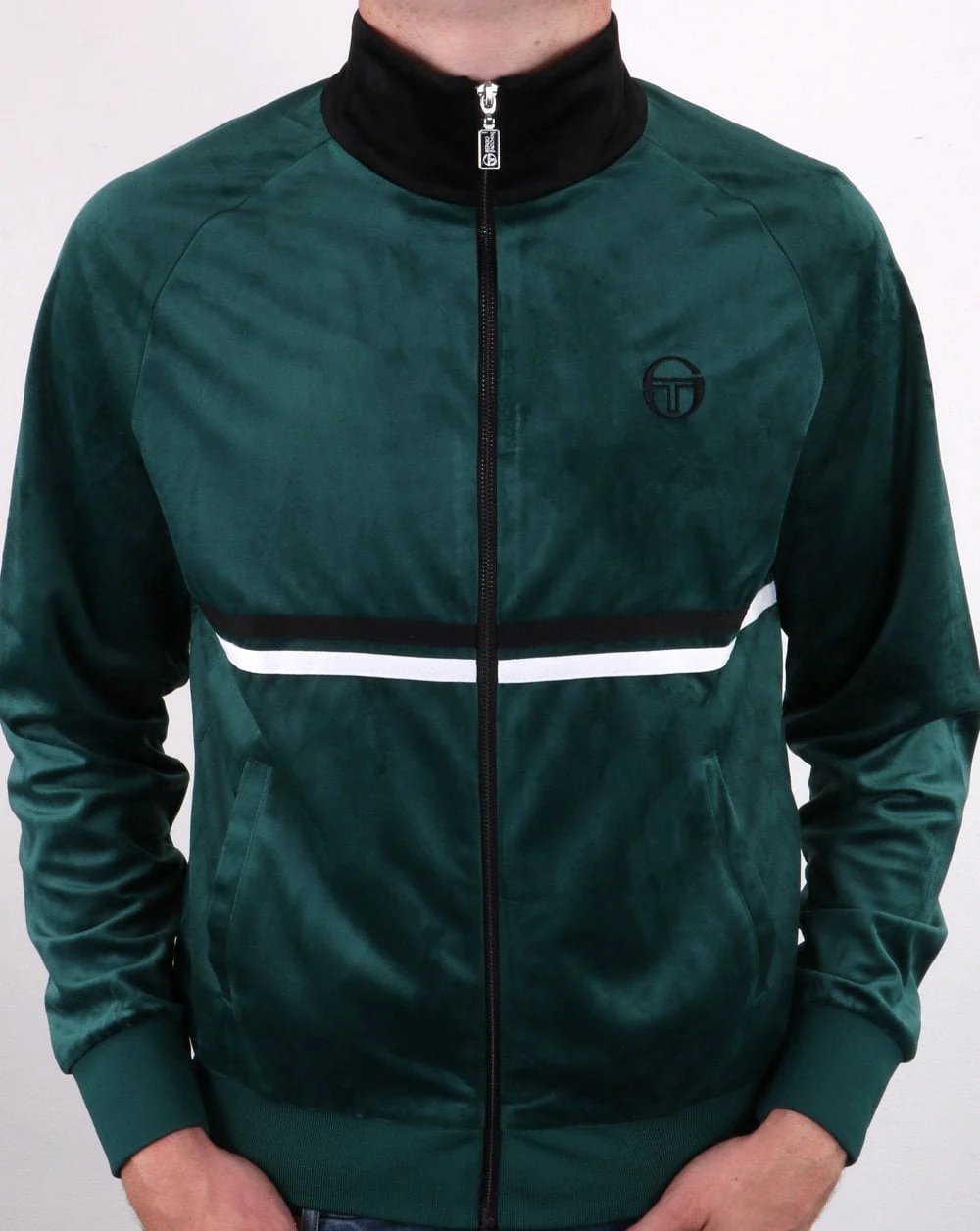 Sergio Tacchini Dallas Velour Track Top Botanical/black - Image 3