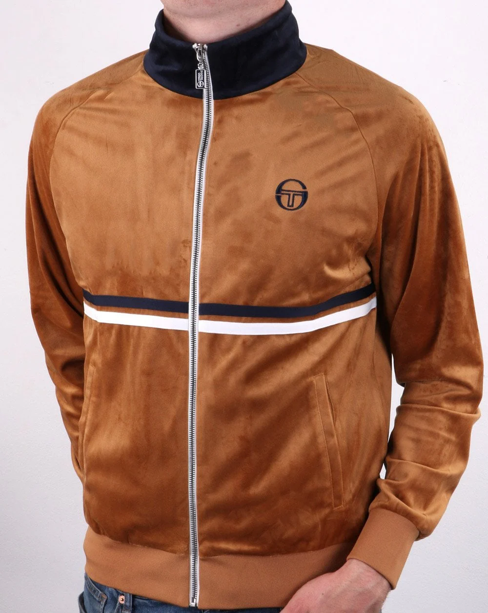 Sergio Tacchini Dallas Velour Track Top Gold/navy - Image 2