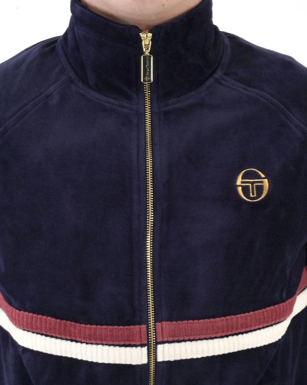 Sergio Tacchini Dallas Velour Track Top Navy Blue - Image 3