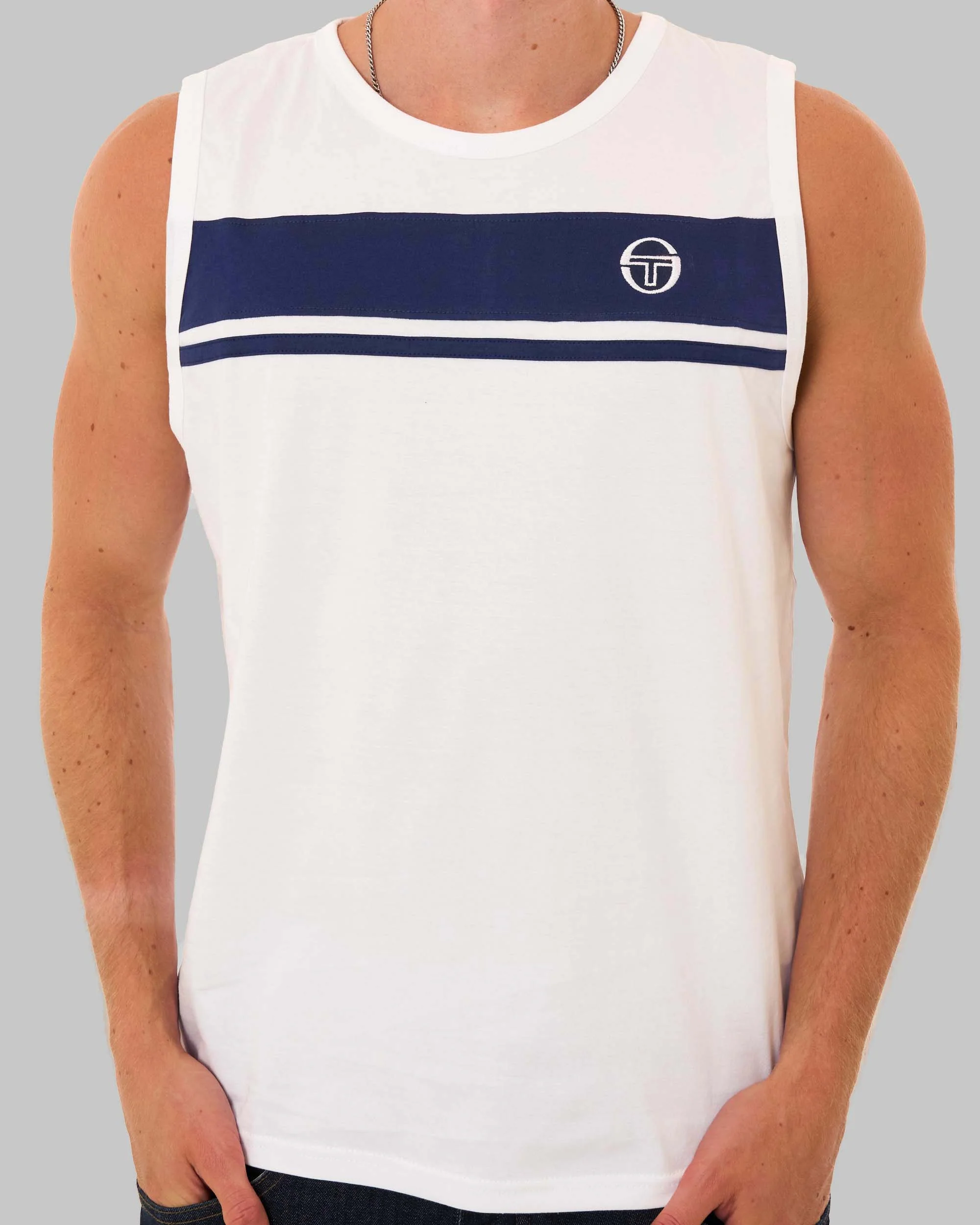 Sergio Tacchini Masters Vest White/Navy