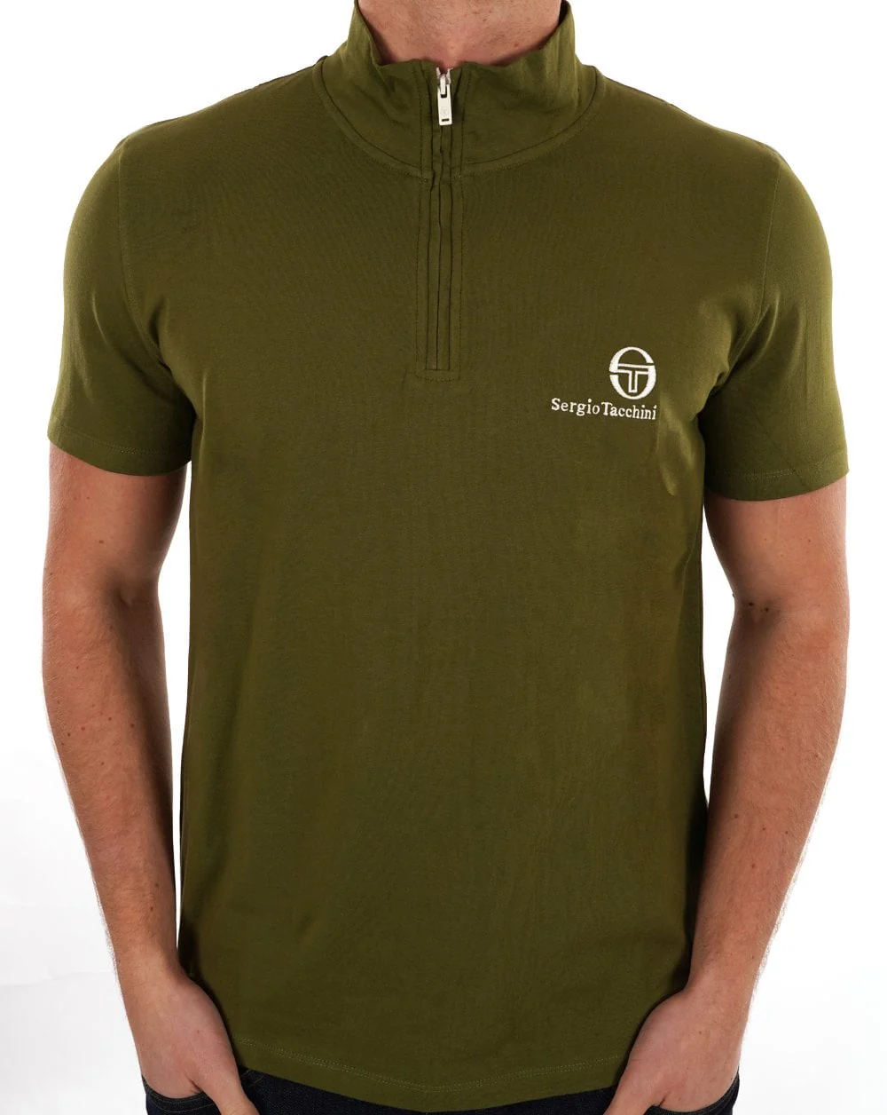 Sergio Tacchini Daytone 1/4 Zip Top Khaki - Image 2