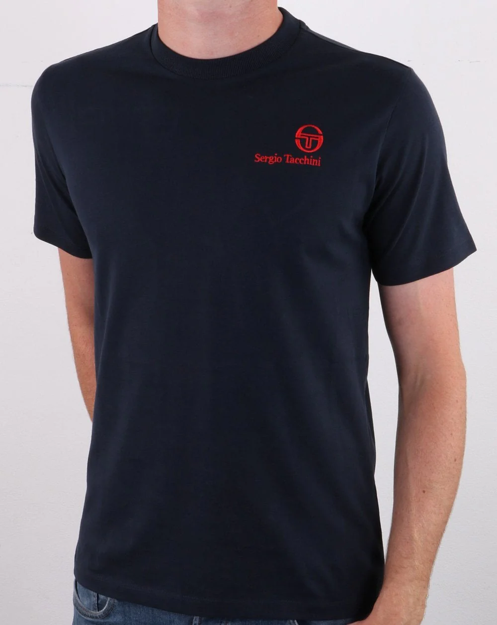 Sergio Tacchini Felton T Shirt Navy/Red - Image 2