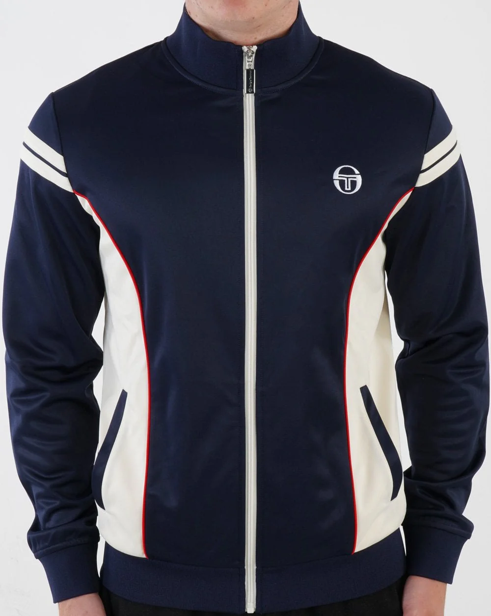 Sergio Tacchini Fjord Track Top Navy/Cream/Red - Image 2