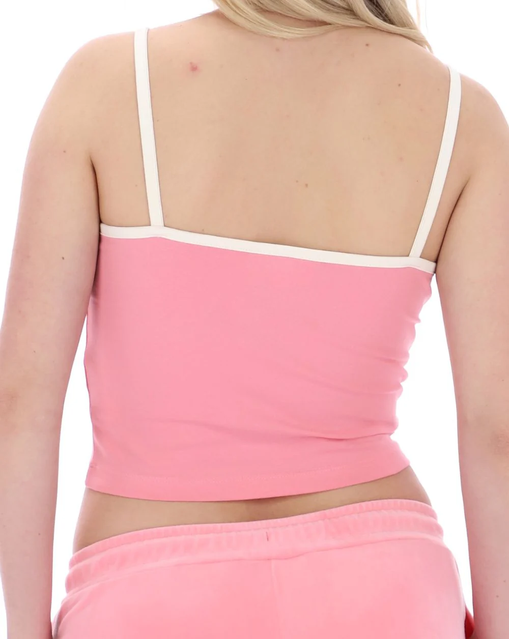 Sergio Tacchini Cropped Cami Top Pink/Gardenia - Image 4