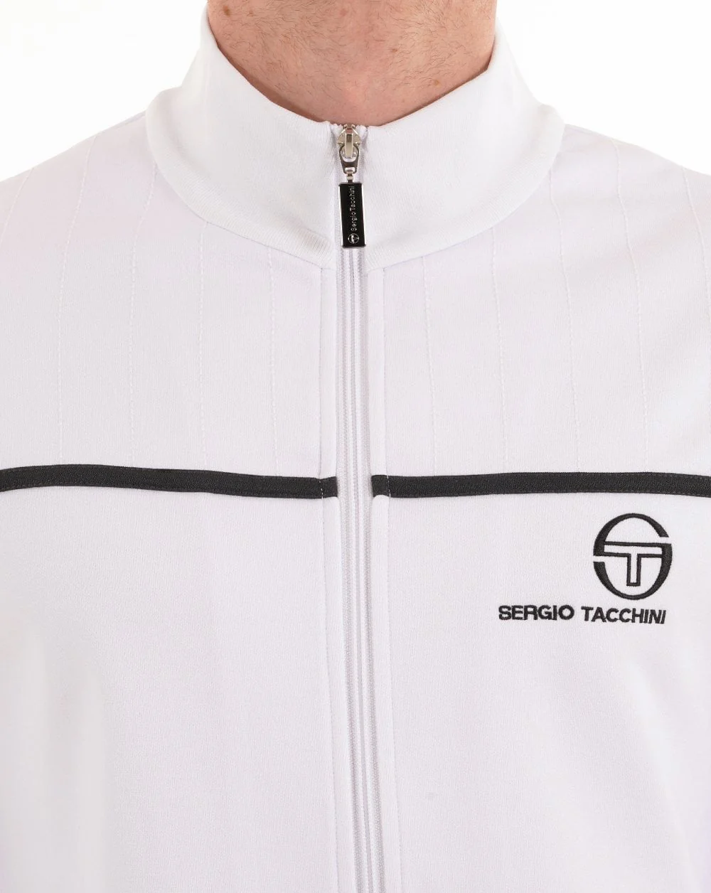Sergio Tacchini Frankie Track Top White/Black/Red - Image 3