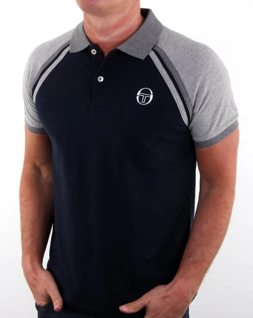 Sergio Tacchini Ghibli Polo Shirt Navy/grey - Image 2