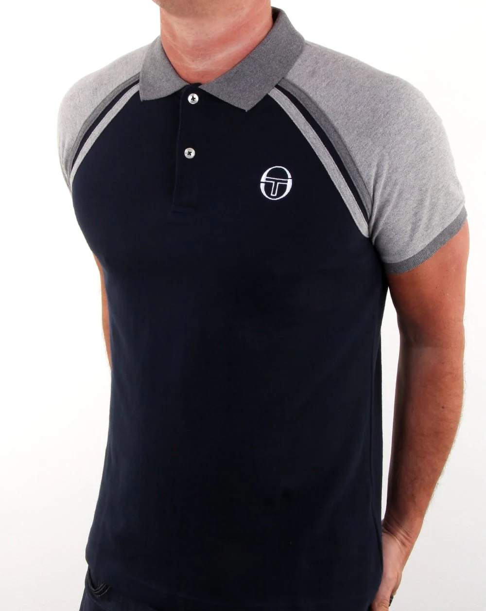 Sergio Tacchini Ghibli Polo Shirt Navy/grey - Image 3